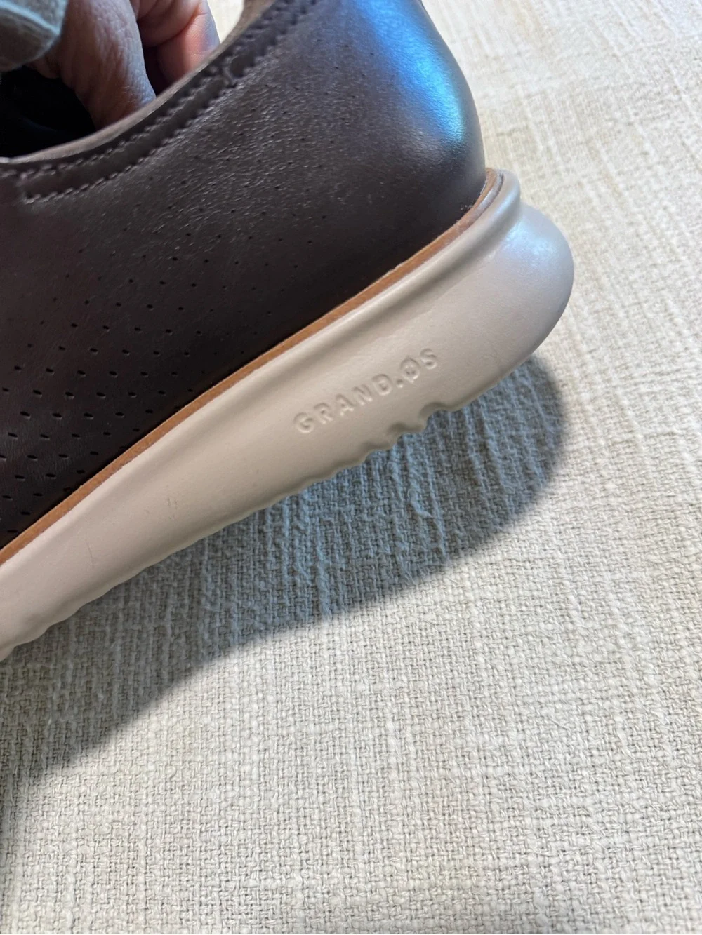 Cole Haan Grand.OS Men’s Brown Leather Perforated Oxford Shoes